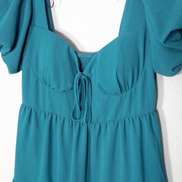 B Smart Women’s Dress Puff Sleeve Built-In Bra Cottagecore Romantic Retro Sz 13 - Picture 3 of 6